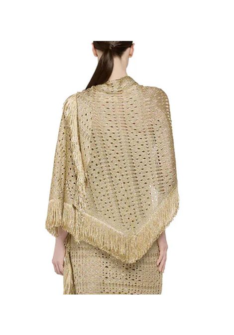 Scialle Simona Corsellini donna SLO0401 Oro frange lurex traforato SIMONA CORSELLINI | Scialle | SLO04010730